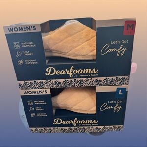 Dearfoams Creamy white Memory Foam Slippers NWT